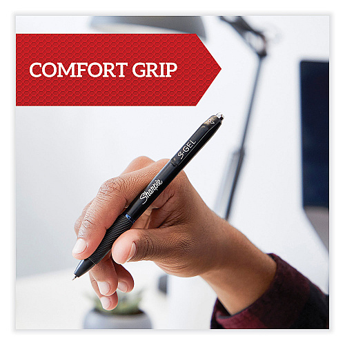 Sharpie S-Gel High-Performance Gel Pen, Retractable, Medium 0.7 mm, Assorted Ink Colors, Black Barrel, 4/Pack (2096174)