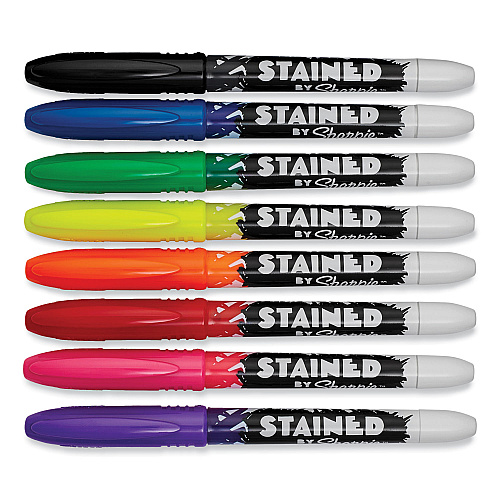 Sharpie Stained Fabric Markers, Medium Brush Tip, Assorted Colors, 8/Pack (1779005)