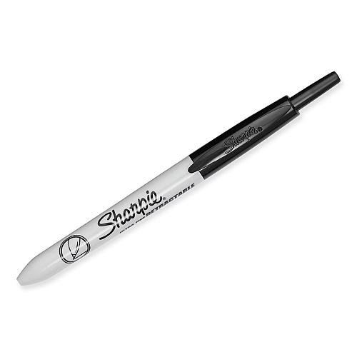 Sharpie Retractable Permanent Marker, Extra-Fine Needle Tip, Black, 3/Pack (1735793)