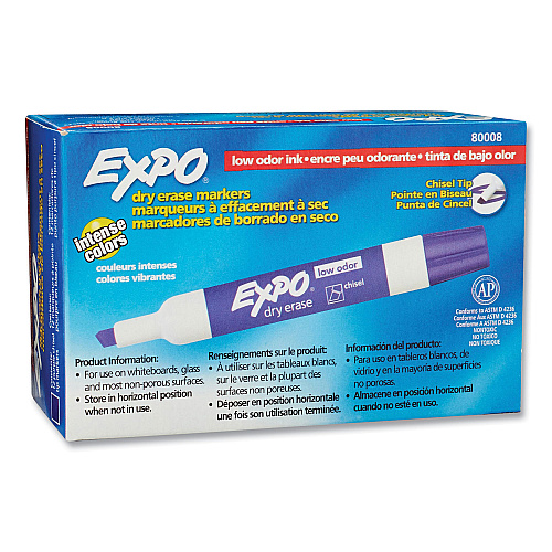 EXPO Low-Odor Dry-Erase Marker, Broad Chisel Tip, Purple (80008)