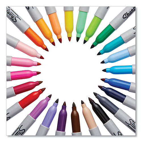 Sharpie Fine Tip Permanent Marker, Fine Bullet Tip, Assorted Colors, 24/Set (75846)
