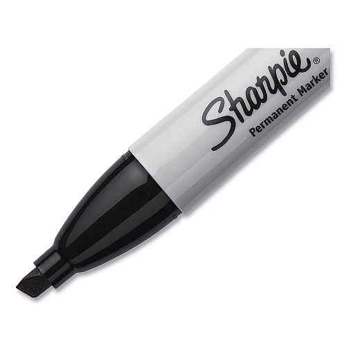 Sharpie Chisel Tip Permanent Marker, Medium Chisel Tip, Black, Dozen (38201)