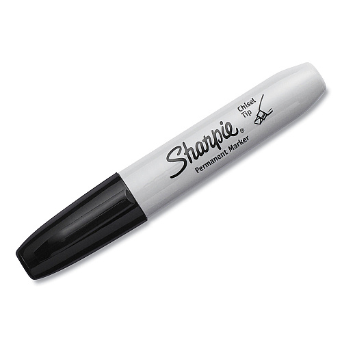 Sharpie Chisel Tip Permanent Marker, Medium Chisel Tip, Black, Dozen (38201)