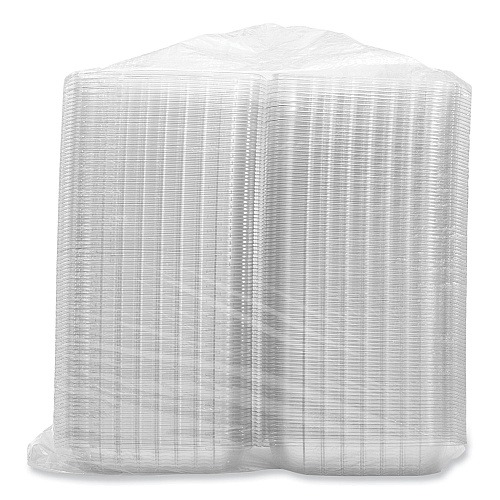 Dart ClearSeal Hinged-Lid Plastic Containers, 8.22w x 3.02h, Clear, Plastic, 250/Carton (PET90PST1)