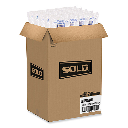 SOLO Symphony Duo-Shield Paper Hot Cup, 8 oz, White/Beige/Red, 50/Bag, 20 Bags/Carton (IC8SYM)