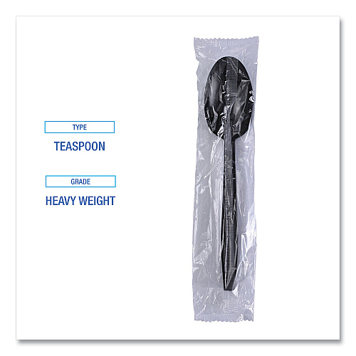 Boardwalk&reg; HW Wrapped Plastic Cutlery, Teaspoon, 1000 Pcs. (BWKTSHWPPBIW)