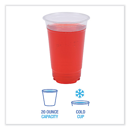 Boardwalk&reg; Clear Plastic Cold Cups, 20 oz, 1000/Carton (BWKPET20)