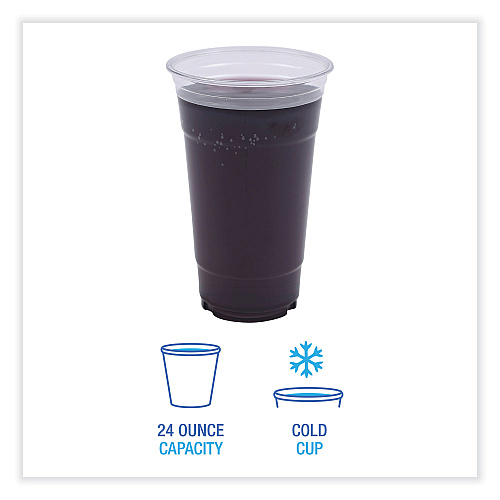Boardwalk&reg; Clear Plastic Cold Cups, 24 oz, 600/Carton (BWKPET24)