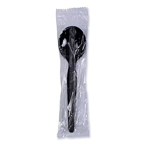 Boardwalk Heavyweight Polystyrene Cutlery, Soup Spoon, Black, 1000/Carton (BWKSOUPHWPSBLA)
