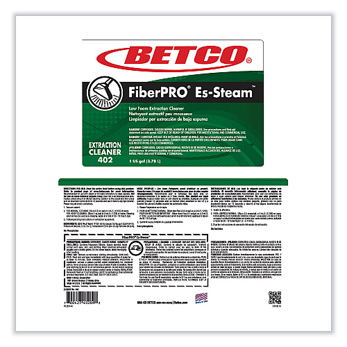 Betco FiberPRO Es-Steam Carpet Cleaner, Country Fresh, 1 gal Bottle, 4/Carton (4020400)