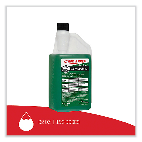 Betco Daily Scrub SC Floor Cleaner, Characteristic Scent, 32 oz Bottle, 6/Carton (1884800)