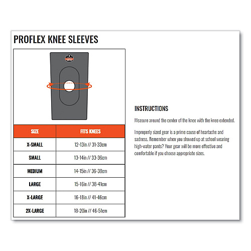 ergodyne ProFlex 600 Neoprene Single Layer Knee Sleeve, 2X-Large, Black (16506)