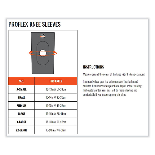 ergodyne ProFlex 620 Open Patella Spiral Stays Knee Sleeve, Large, Black (16544)