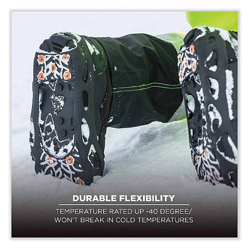 ergodyne Trex 6304 One-Piece Step-In Full Coverage Ice Cleats, Medium, Black, Pair (16783)