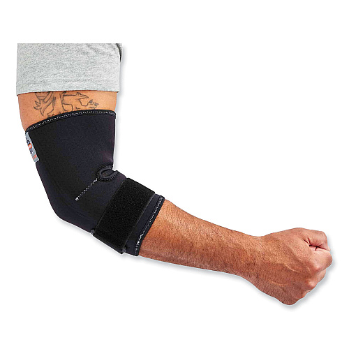 ergodyne ProFlex 655 Compression Arm Sleeve with Strap, Large, Black (16584)