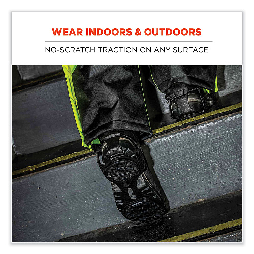 ergodyne Trex 6325 Spikeless Traction Devices, Medium (Men's Size 8 to 11), Black, Pair (16923)