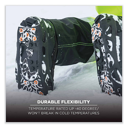 ergodyne Trex 6304 One-Piece Step-In Full Coverage Ice Cleats, Small, Black, Pair (16782)