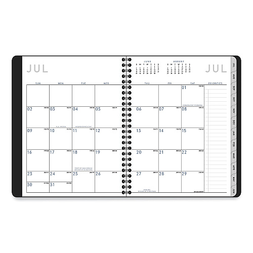 AT-A-GLANCE Contempo Lite Academic Year Weekly/Monthly Planner, 8.75 x 7.87, Black Cover, 12-Month (July to June): 2025 to 2026 (7058XL05)