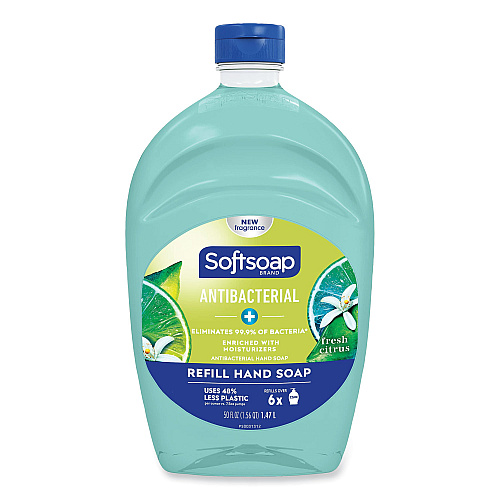 Softsoap Antibacterial Liquid Hand Soap Refill, Fresh Scent, 50 oz, Green, 3/Carton (61048193)