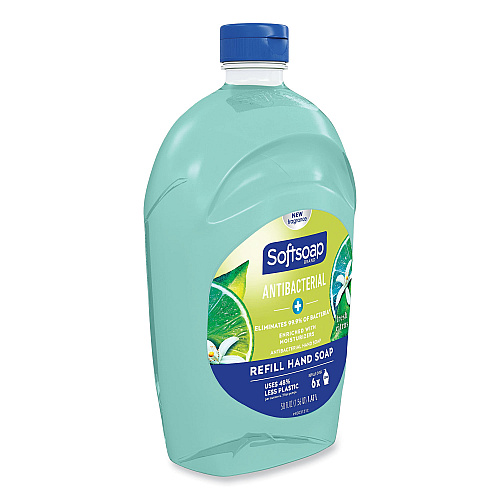 Softsoap Antibacterial Liquid Hand Soap Refill, Fresh Scent, 50 oz, Green, 3/Carton (61048193)