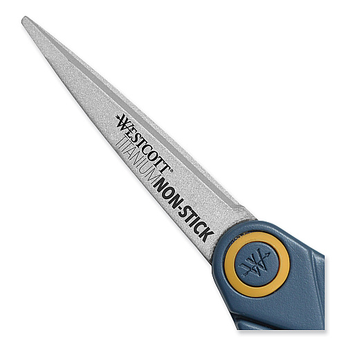Westcott Non-Stick Titanium Bonded Scissors, 5" Long, Straight Gray/Orange Handle (14881)