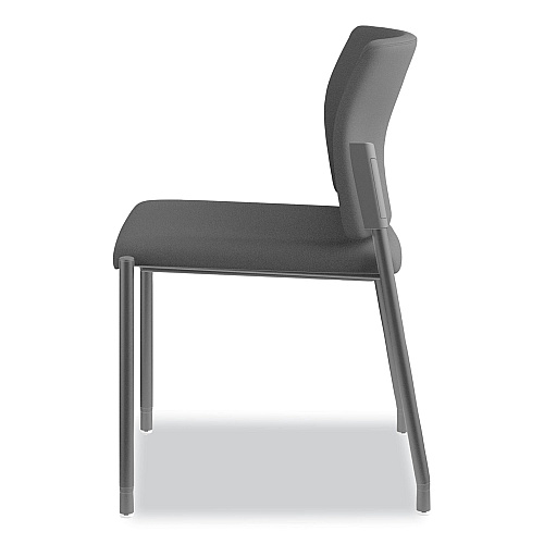 HON Accommodate Series Guest Chair, Fabric Upholstery, 23.5" x 22.25" x 31.5", Black Seat/Back, Textured Black Base, 2/Carton (SGS6NBCU10CK)