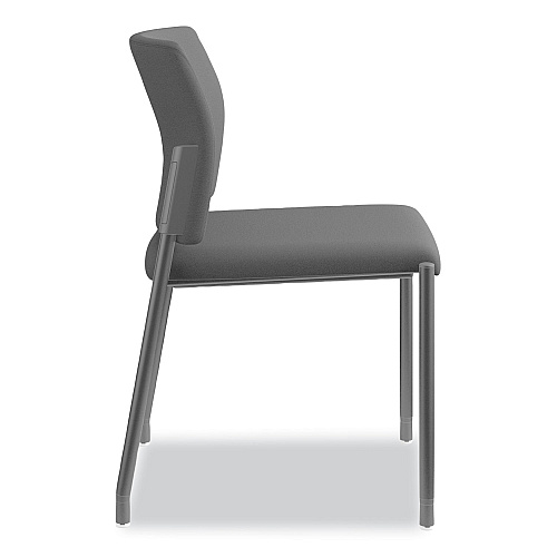 HON Accommodate Series Guest Chair, Fabric Upholstery, 23.5" x 22.25" x 31.5", Black Seat/Back, Textured Black Base, 2/Carton (SGS6NBCU10CK)