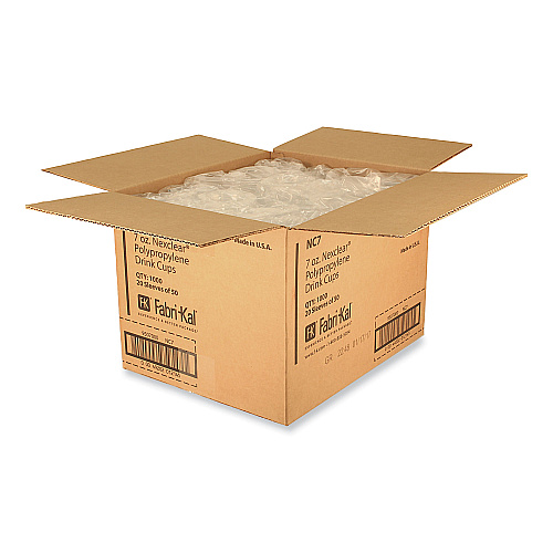 Fabri-Kal Nexclear Polypropylene Drink Cups, 7 oz, Plastic, Clear, 50/Bag, 20 Bags/Carton (NC7)