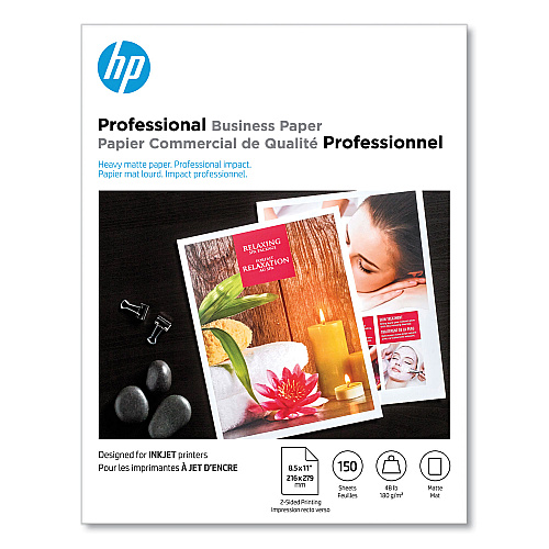 HP Inkjet Brochure Paper, 98 Bright, 48 lb Bond Weight, 8.5 x 11, White, 150/Pack (CH016A)