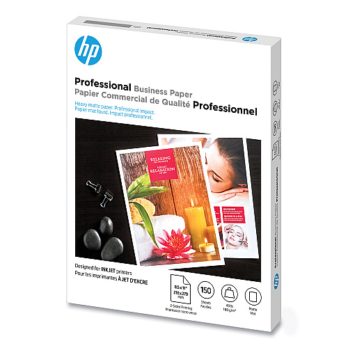 HP Inkjet Brochure Paper, 98 Bright, 48 lb Bond Weight, 8.5 x 11, White, 150/Pack (CH016A)