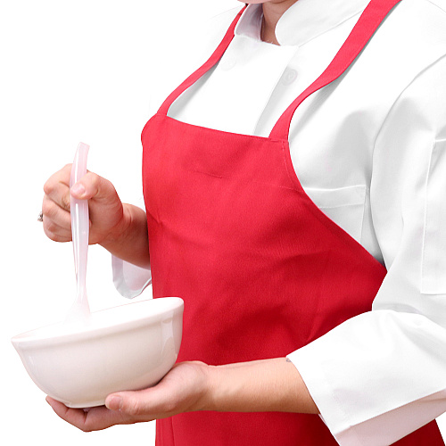 Mariposa Bib Apron 33x30 Red - Pack Of 12 (APRN-R-SPUN)