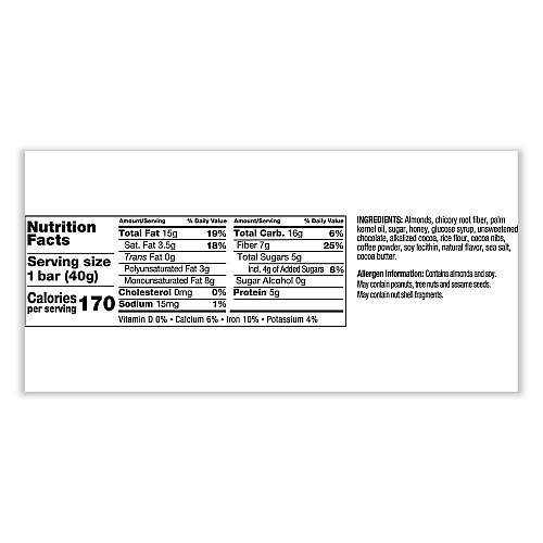 KIND Nuts and Spices Bar, Dark Chocolate Mocha Almond, 1.4 oz Bar, 12/Box (18554)