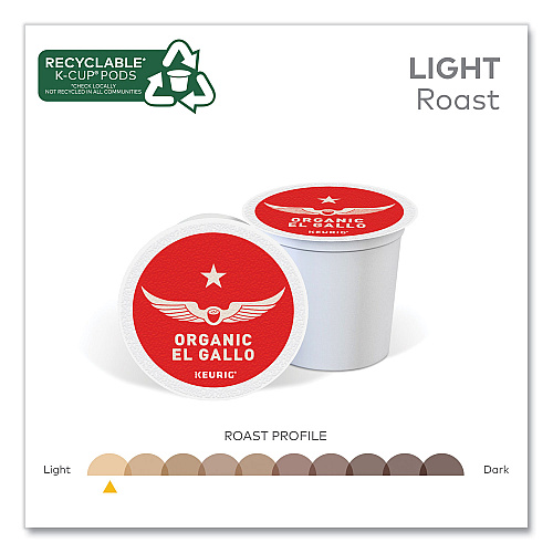 Intelligentsia El Gallo Organic Coffee K-Cups, Light Roast, 20/Box (0154)