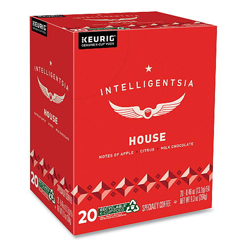 Intelligentsia House Blend Coffee K-Cups, Light Roast, 20/Box (0153)