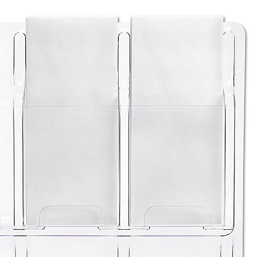 Safco Reveal Clear Literature Displays, 24 Compartments, 30w x 2d x 41h, Clear (5601CL)