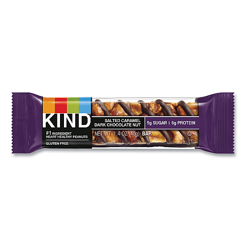 KIND Nuts and Spices Bar, Salted Caramel and Dark Chocolate Nut, 1.4 oz, 12/Pack (26961)