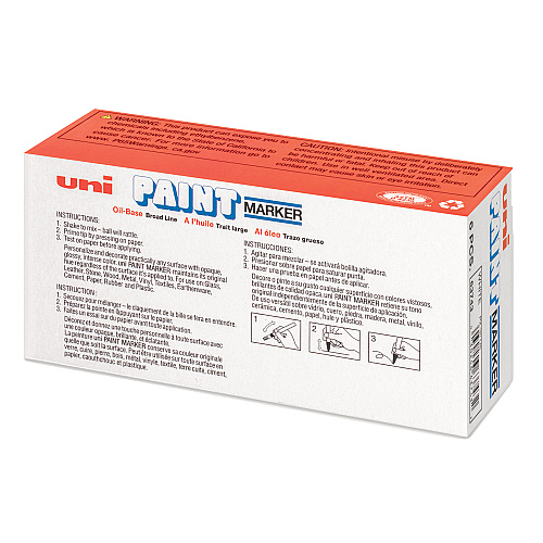 uni Paint Permanent Marker, Broad Chisel Tip, White (63743)