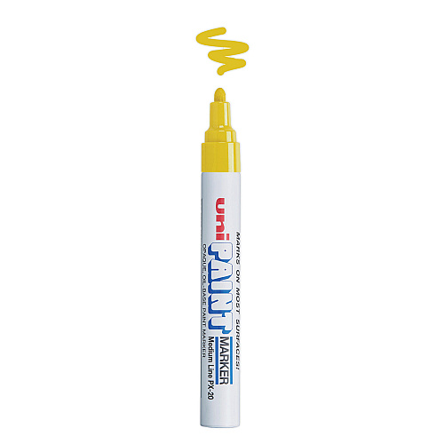 uni Paint Permanent Marker, Medium Bullet Tip, Assorted Colors, 12/Set (63631)