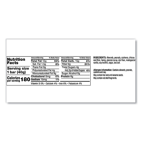 KIND Nuts and Spices Bar, Madagascar Vanilla Almond, 1.4 oz, 12/Box (17850)