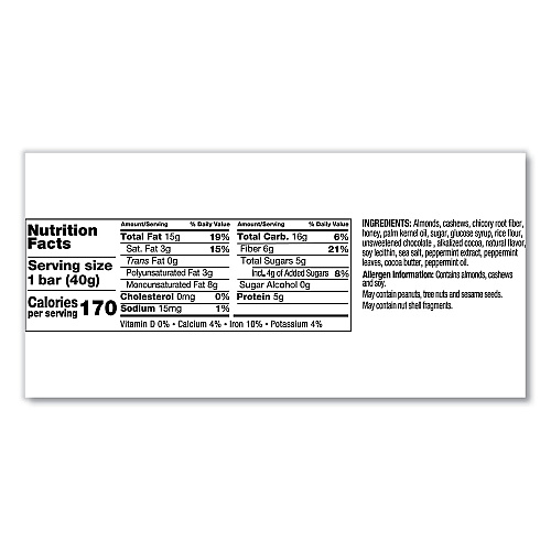 KIND Nuts and Spices Bar, Dark Chocolate Almond Mint, 1.4 oz Bar, 12/Box (19988)