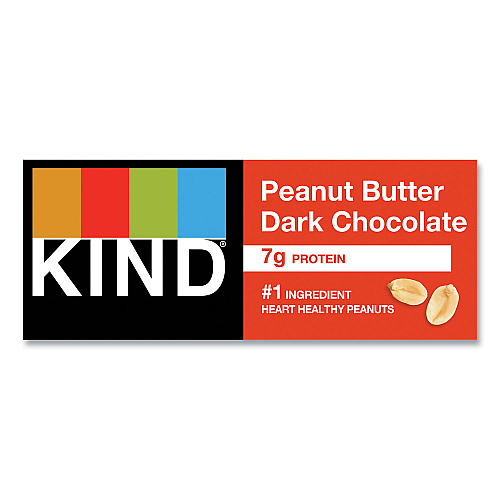 KIND Plus Nutrition Boost Bar, Peanut Butter Dark Chocolate/Protein, 1.4 oz, 12/Box (17256)