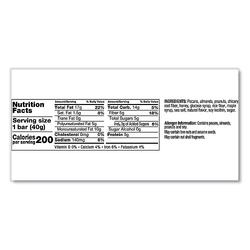 KIND Nuts and Spices Bar, Maple Glazed Pecan and Sea Salt, 1.4 oz Bar, 12/Box (17930)