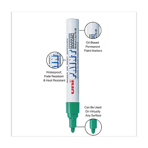 uni Paint Permanent Marker, Medium Bullet Tip, Green (63604)