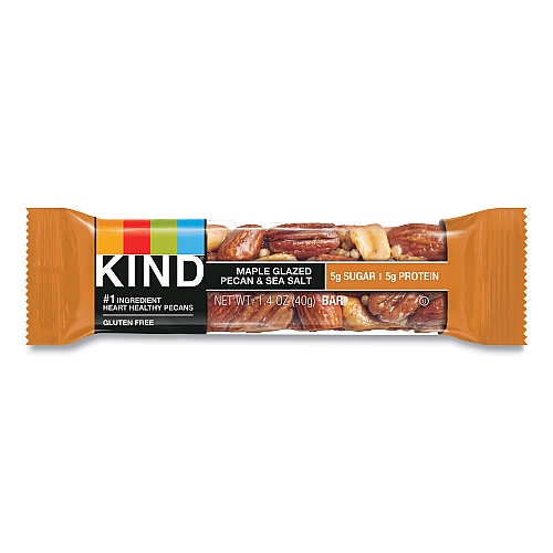 KIND Nuts and Spices Bar, Maple Glazed Pecan and Sea Salt, 1.4 oz Bar, 12/Box (17930)