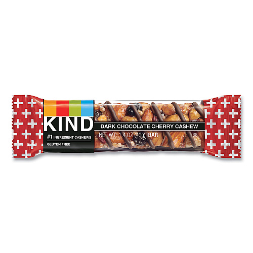 KIND Plus Nutrition Boost Bar, Dk ChocolateCherryCashew/Antioxidants, 1.4 oz, 12/Box (17250)