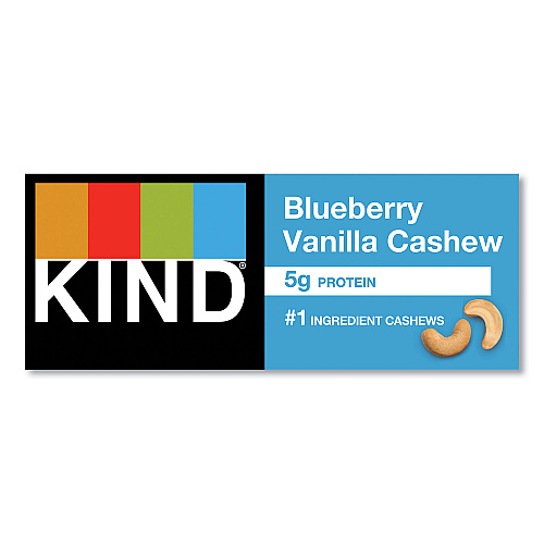 KIND Fruit and Nut Bars, Blueberry Vanilla and Cashew, 1.4 oz Bar, 12/Box (18039)