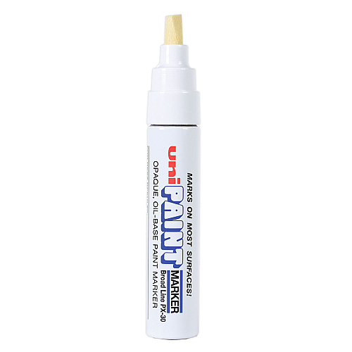 uni Paint Permanent Marker, Broad Chisel Tip, White (63743)