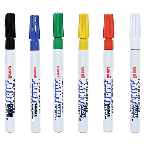 uni Paint Permanent Marker, Fine Bullet Tip, Assorted Colors, 6/Set (63720)