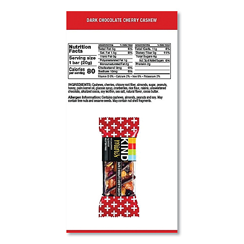 KIND Minis, Dark Chocolate Cherry Cashew, 0.7 oz, 10/Pack (27962)