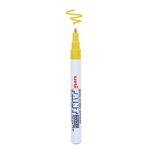 uni Paint Permanent Marker, Fine Bullet Tip, Yellow (63705)